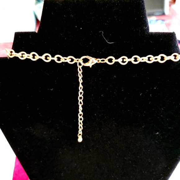 Red Capiz Statement Necklace Shimmery Chunky Hinge - Picture 4 of 7